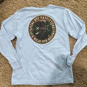 Local Boy Outfitters Light Blue Long Sleeve Tee with Back Graphic - Boys